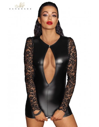 Mini robe wetlook et dentelle F253