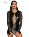 Mini robe wetlook et dentelle F253