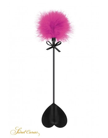 Tapette coeur avec pompon fuchsia - Sweet Caress