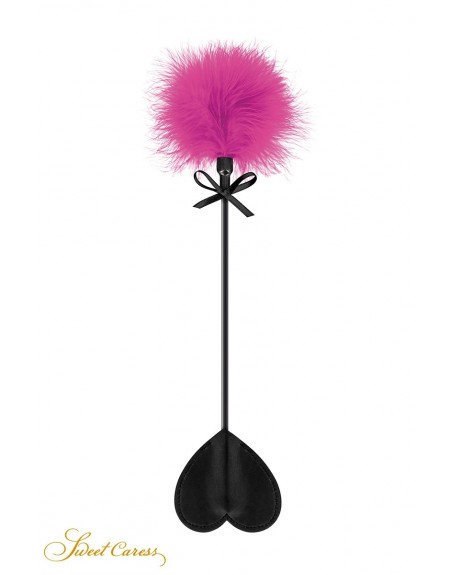 Tapette coeur avec pompon fuchsia - Sweet Caress